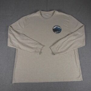 Izod Saltwater Shirt Mens XXL Oatmeal Crewneck Long Sleeve Relaxed Classics Lake
